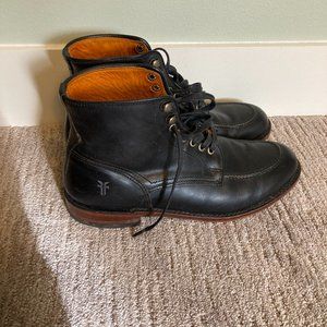 Frye Lace Up Black Boots 10.5